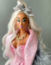 Load image into Gallery viewer, "Fluttering Fluff in Platinum & Pewter" OOAK Navidad Doll, No. 276