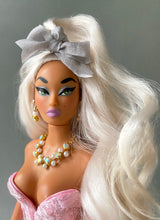 Load image into Gallery viewer, "Fluttering Fluff in Platinum & Pewter" OOAK Navidad Doll, No. 276