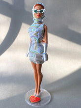 Load image into Gallery viewer, "Fab Fucci Fringe in Periwinkle & Silver" OOAK Doll, No 252