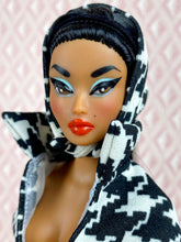 Load image into Gallery viewer, "Sizzle Suit Midi in Houndstooth, Navidad" OOAK Doll, No. 254