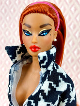 Load image into Gallery viewer, "Sizzle Suit Midi in Houndstooth, Fabiola" OOAK Doll, No. 255