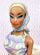 Load image into Gallery viewer, "Fab Fucci Fringe in Lilac and Pink" OOAK Navidad Doll, No 262