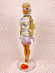 "Fab Fucci Fringe in Lilac and Pink" OOAK Navidad Doll, No 262