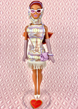 Load image into Gallery viewer, "Fab Fucci Fringe in Lilac Cream" OOAK Navidad Doll, No 263