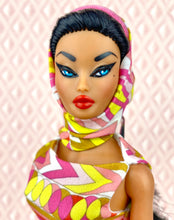 Load image into Gallery viewer, "Fab Fucci Fringe in Hot Pink & Yellow" OOAK Doll, No 265