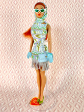 Load image into Gallery viewer, "Fab Fucci Fringe in Blue & Gray" OOAK Doll, No 272