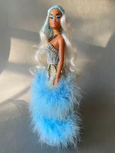 Load image into Gallery viewer, "Fluttering Fluff in Blue & Gold" OOAK Navidad Doll, No. 275