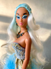 Load image into Gallery viewer, "Fluttering Fluff in Blue & Gold" OOAK Navidad Doll, No. 275