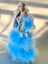 Load image into Gallery viewer, "Fluttering Fluff in Blue & Gold" OOAK Navidad Doll, No. 275