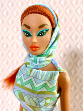 Load image into Gallery viewer, "Fab Fucci Fringe in Blue & Gray" OOAK Doll, No 272