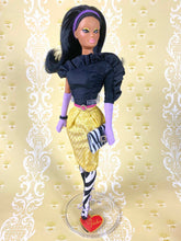 Load image into Gallery viewer, "Jewel Box Color Block in Black Diamond & Citrine" - OOAK Doll
