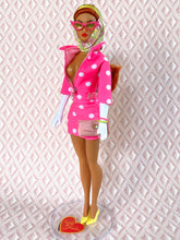 Load image into Gallery viewer, "Sizzle Suit Mini in Hot Pink Dot, Navidad" OOAK Doll, No. 235
