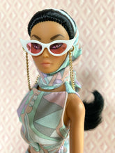 Load image into Gallery viewer, "Fab Fucci Fringe in Multi Sky" OOAK Doll, No 242