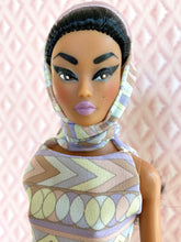 Load image into Gallery viewer, "Fab Fucci Fringe in Pewter, Navidad" OOAK Doll, No 224