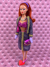 Load image into Gallery viewer, "Gilded Gadabout in Metallic Lilac" - OOAK Doll