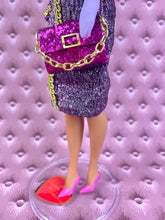 Load image into Gallery viewer, "Gilded Gadabout in Metallic Lilac" - OOAK Doll