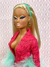 Load image into Gallery viewer, "Mantilla & Marabou in Mint Bubblegum" OOAK Doll