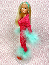 Load image into Gallery viewer, "Mantilla & Marabou in Mint Bubblegum" OOAK Doll