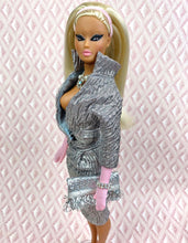 Load image into Gallery viewer, “Sizzle Suit in Sparkling Silver” OOAK Doll No. 96