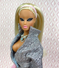 Load image into Gallery viewer, “Sizzle Suit in Sparkling Silver” OOAK Doll No. 96
