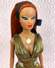 Load image into Gallery viewer, "Pleated Plunge in Gold Mini” OOAK Doll No. 98