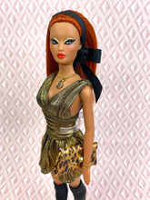 Load image into Gallery viewer, "Pleated Plunge in Gold Mini” OOAK Doll No. 98