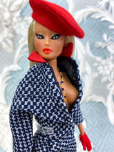 Load image into Gallery viewer, “Sizzle Suit in Navy & Red” OOAK Doll, No. 101