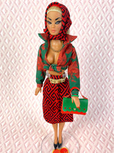 Load image into Gallery viewer, “Match-Up Mix-Ups in Graphic Floral” OOAK Doll No. 109