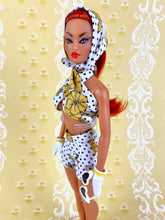 Load image into Gallery viewer, "Double Crossed Hot Pants in Bees Knees" OOAK Doll, No. 121
