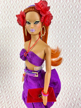 Load image into Gallery viewer, "Fabiola Flounce in Orchid" OOAK Doll, No. 124