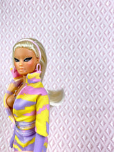 Load image into Gallery viewer, "Sizzle Suit Mini in Yellow and Lilac" OOAK Doll, No. 131