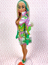 Load image into Gallery viewer, "Sizzle Suit Mini in Pink and Green" OOAK Doll, No. 133