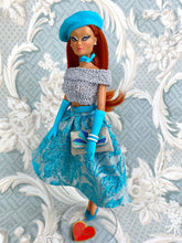 Load image into Gallery viewer, "Special Sparkle in Turquoise & Silver" OOAK Doll, No. 146
