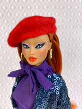 Load image into Gallery viewer, "Sequin Stunner in Navy & Purple" OOAK Doll, No. 151