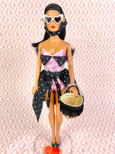 Load image into Gallery viewer, "Wave Raves in Black and Pink" OOAK Doll, No. 154