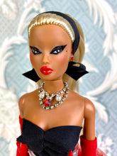 Load image into Gallery viewer, "Torrid Tassels in Black and Red" OOAK Doll, No. 158