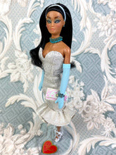Load image into Gallery viewer, "Hollywood Coquette in Silver" OOAK Doll, No. 159