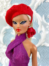 Load image into Gallery viewer, "Double Crossed in Metallic Purple" OOAK Doll, No. 175
