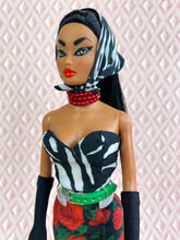 Load image into Gallery viewer, "On the Town in Zebra Mix Match" OOAK Doll, No. 183