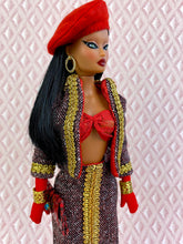 Load image into Gallery viewer, "Gilded Gadabout in Red" OOAK Doll, No. 178