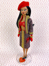 Load image into Gallery viewer, "Gilded Gadabout in Red" OOAK Doll, No. 178