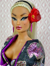 Load image into Gallery viewer, "Bodacious Bubble in Kaleidoscope" OOAK Navidad Doll, No. 179