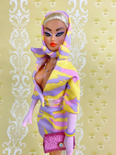 Load image into Gallery viewer, "Sizzle Suit Mini in Cool Cat Pastel" OOAK Doll, No. 187