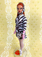 Load image into Gallery viewer, "Mod Mini in Zebra Brown & White" OOAK Doll, No. 193