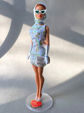 Load image into Gallery viewer, &quot;Fab Fucci Fringe in Periwinkle &amp; Silver&quot; OOAK Doll, No 252
