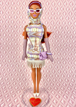 Load image into Gallery viewer, &quot;Fab Fucci Fringe in Lilac Cream&quot; OOAK Navidad Doll, No 263
