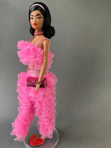 "Frills that Thrill in Pink" OOAK Navidad Doll, No. 259