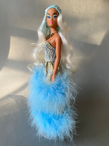 "Fluttering Fluff in Blue & Gold" OOAK Navidad Doll, No. 275