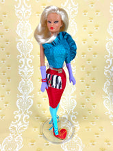 Load image into Gallery viewer, &quot;Jewel Box Color Block in Sapphire &amp; Ruby&quot; - OOAK Doll

