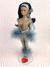 Load image into Gallery viewer, &quot;Mantilla &amp; Marabou in Steel&quot; - OOAK Doll
